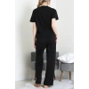 İpek Apreli Süprem Pijama Takımı Siyahmor - 52238.1567.