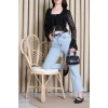 İspanyol Kol Dantelli Bluz Siyah - 6907.2156.