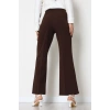 İthal Scuba Krep Likralı Yandan Fermuarlı Pantolon Kahve - 51233.1397.