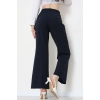 İthal Scuba Krep Likralı Yandan Fermuarlı Pantolon Lacivert - 51233.1397.
