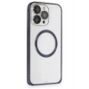 Joko iPhone 15 Pro Max Kılıf Metal Bumper Magneticsafe Kapak - Lacivert