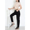 Kadife Conic Fit Pantolon Siyah - 2435766.1968.
