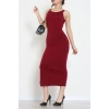 Kalın Askılı Sandy Elbise Bordo - 70833.1949.