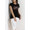 Kalp Baskılı Bluz Siyah - 43997.599.