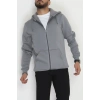 Kapşonlu Fermuarlı 3 İplik Erkek Sweat Antrasit - 42575.1878.