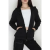 Kapşonlu Fermuarlı Modal Sweat Siyah - 90977.1837.