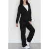 Kapşonlu Fermuarlı Modal Sweat Siyah - 90977.1837.