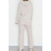 Kapşonlu İnterlok Kumaş İkili Takım Bej - 42636.1567.
