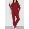 Kapşonlu İnterlok Kumaş İkili Takım Bordo - 42636.1567.