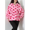Kapüşonlu Kalpli Peluş Mont Pembe - 31482.1247.