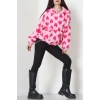 Kapüşonlu Kalpli Peluş Mont Pembe - 31482.1247.