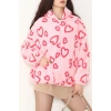 Kapüşonlu Kalpli Peluş Mont Pembekalp - 31482.1247.