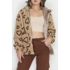 Kapüşonlu Kalpli Peluş Mont Sütlükahve - 31482.1247.