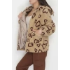 Kapüşonlu Kalpli Peluş Mont Sütlükahve - 31482.1247.