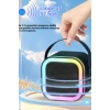 Karaoke Kablosuz Hoparlör Mikrofonlu Rgb Işıklı Bluetooth Speaker Tf Kart/usb Siyah