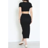 Kare Yaka Crop Etekli Kaşkorse Takım Siyah - 71070.1748.
