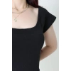 Kare Yaka Kaşkorse Bluz Siyah - 71057.1748.