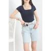 Kare Yaka Penye Tişört Laci - 21804.200.