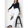 Kargo Cep Palazzo Kot Pantolon Beyaz - 31849.2121.