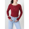 Kaşkorse Parmak Geçmeli Body Bordo - 55031.1567.