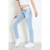 Kemerli Boyfrıend Kot Pantolon Açıkmavi - 9484703.1968.