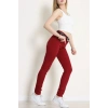 Kemerli Dar Paça Kot Pantolon Bordo - 2287716.1968.