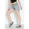 Kemerli Kot Şort Gri - 3018920.1968.