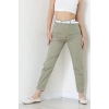 Kemerli Mom Kot Pantolon Açıkhaki - 3011931.1968.