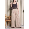 Kemerli Pamuk Gabardin Wide Leg Pantolon Camel - 32428.1397.