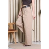 Kemerli Pamuk Gabardin Wide Leg Pantolon Camel - 32428.1397.