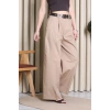 Kemerli Pamuk Gabardin Wide Leg Pantolon Camel - 32428.1397.