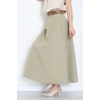 Kemerli Pileli Etek Haki - 44019.683.
