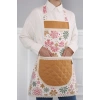 Kenarları Dantelli Mutfak Önlüğü,MO-2 Yıldız 1 Desen - Hardal - Krem