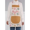 Kenarları Dantelli Mutfak Önlüğü,MO-2 Yıldız 1 Desen - Hardal - Krem