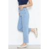 Kesik Paça Straight Kot Pantolon Mavi - 32890.1590.