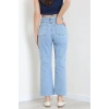 Kesik Paça Straight Kot Pantolon Mavi - 32890.1590.