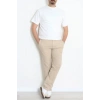 Keten Beli Lastikli Kemerli Erkek Pantolon Bej - 71614.2166.