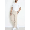 Keten Çımalı Erkek  Pantolon Bej - 71215.1947.