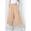 Keten Görünümlü Etek Pantolon Camel - 80872.147.