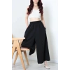 Keten Görünümlü Etek Pantolon Siyah - 80872.147.