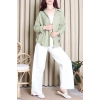 Keten Oversize Gömlek Haki - 7889.1437.