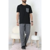 Kısa Kollu Erkek Pijama Takımı Siyah - 41985.1048.