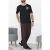 Kısa Kollu Süprem Erkek Pijama Takımı Bordosiyah - 42786.1961.
