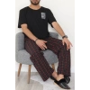 Kısa Kollu Süprem Erkek Pijama Takımı Bordosiyah - 42786.1961.