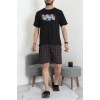 Kısa Kollu Süprem Erkek Şortlu Pijama Takımı Siyah - 70945.1961.