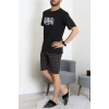 Kısa Kollu Süprem Erkek Şortlu Pijama Takımı Siyah - 70945.1961.