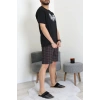 Kısa Kollu Süprem Erkek Şortlu Pijama Takımı Siyah - 70945.1961.