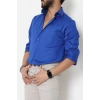 Klasik Pamuklu Erkek Cepli Slimfit Gömlek Saks - 70877.1970.