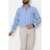 Klasik Pamuklu Erkek Ekose Slimfit Gömlek Ekosemavi - 70876.1970.
