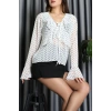 Kolları Volanlı Bluz Beyaz - 71732.444.